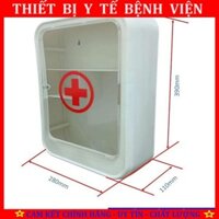 Tủ thuốc gia đình treo tường bằng nhựa, có móc treo vít - Hàng Hãng