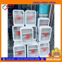 Tủ thuốc gia đình treo tường bằng nhựa, có móc treo vít - HÀNG CTY