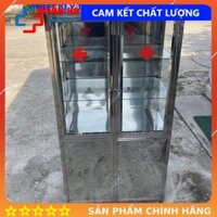 Tủ thuốc inox chuẩn y tế 160x80x40cm, hàng theo tiêu chuẩn y tế.