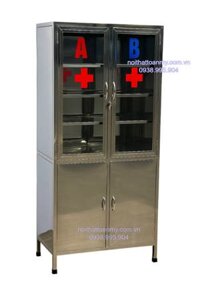 Tủ thuốc inox y tế có ngăn độc A+B