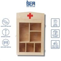 Tủ Thuốc Y Tế Gỗ Cao Su SEA DECOR Tự Nhiên Siêu Bền