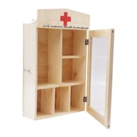 Tủ thuốc y tế gỗ cao su tự nhiên nhiều ngăn giúp phân loại vật dụng dễ dàng