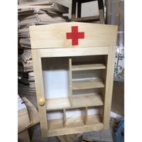 Tủ thuốc y tế treo tường gỗ cho gia đình, công sở, trường học | Tặng kèm đinh 3 chân đóng bê tông không cần khoan
