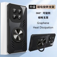 Từ tính 360° Xoay Đứng Ốp Điện Thoại VIVO IQOO 13 12 5G Ốp Lưng Graphene Tản Nhiệt Chống Sốc Trong Suốt Có Giá Đỡ Nhẫn