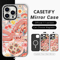 từ tính Thời Trang chống sốc Gương Bảo Vệ ốp điện thoại khiêu vũ rồng Trung Quốc World Of The Palace cho Iphone 16 Pro 13 14 Pro Max 12 15 16 Plus sang chảnh cứng điện thoại trong nắp Casetify thương hiệu chống đính bẩn