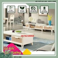 Tủ tivi và bàn sofa mặt kính cường lực 3C PH-SET9127 cao cấp