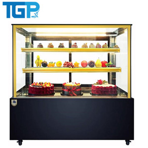 Tủ trưng bày bánh kính vuông 2 tầng dài 1.2m Snow Village GB-300-4L.Z