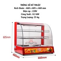 Tủ trưng bày giữ nóng thực phẩm 2 khay,giữ nóng gà rán,Khoai Tây,KFC, bánh mỳ, Tủ giữ nóng thức ăn