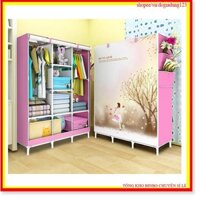 Tủ vải 3D 3 buồng 8 ngăn khung sắt