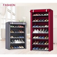 Tủ vải đựng giày dép 5 tầng lắp ráp khung inox chống bụi bẩn gọn gàng tiện dụng