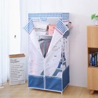 Tủ vải đựng quần áo 1 buồng 2 ngăn khung gỗ thông cao cấp nhỏ gọn