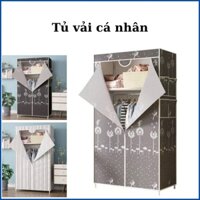 Tủ vải đựng quần áo cá nhân/ Tủ treo quần áo vải 1 buồng 1 ngăn INOX thích hợp cho sinh viên, người ở trọ  " giá rẻ "
