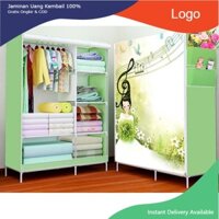 Tủ vải đựng quần áo cao cấp 3D 2 buồng 6 ngăn (họa tiết giao ngẫu nhiên) tuvaicaocapvn