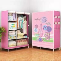 Tủ Vải Đựng Quần Áo Họa Tiết 3D Với 2 Buồng 6 Ngăn Khung Thép Chắc Chắn, Đựng Nhiều Đồ Thoải Mái