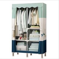 Tủ Vải Đựng Quần Áo Khung Gỗ 2 Buồng cỡ lớn loại 1- được chọn màu