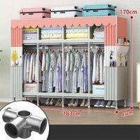 Tủ Vải đựng quần áo Tủ Vải Metal Khổ 1m1 Khung Thép loại 1 cỡ lớn