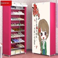 ❀☬Tủ Vải Giầy Dép 9 TẦNG 10 NGĂN, Dựng Giày Cao Cấp, Kệ Đựng 3D Nhiều Màu Siêu Bền Đẹp Tu Vai Giay Dep