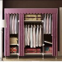 Tủ vải khung gỗ 1m3 Tủ Vải khung gỗ 3 buồng cỡ lớn Tủ Quần Áo Vải loại 1 có lót vải tiện lợi (NEW)