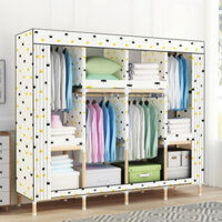 Tủ vải khung gỗ 4 buồng vải dệt có thể giặt