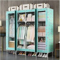 Tủ Vải Khung Gỗ 4 Buồng Vải Oxford Gỗ 18mm