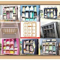 tủ vải khung gỗ 4 buồng Vải gai cao cấp chuẩn loại 1 phi gỗ 18mm