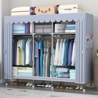 Tủ Vải Khung thép titan inox cao cấp, tủ đựng quần áo vải đựng quần áo Tủ treo quần cỡ lớn tủ lắp ghép
