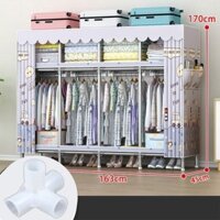 tủ vải lắp ráp đựng quần áo khung inox 20MM Dễ dàng lắp đặt tủ quần áo lắp ráp tủ quần áo nhựa Bền chặt