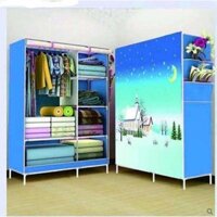 Tủ vải mới 2 buồng 6 ngăn 3D