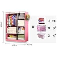 TỦ VẢI QUẦN ÁO 3D 2 BUỒNG 6 NGĂN
