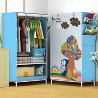 Tủ vải  TỦ VẢI QUẦN ÁO 3D đẹp với tủ vải khung inox đựng quần áo chắc chắn  tủ đựng quần áo cao cấp - TVQA1