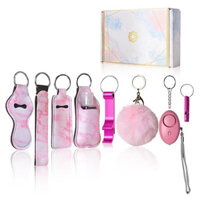 Tự Vệ Cổ Tay Pompom Móc Khóa Bộ Nữ Rửa Tay Móc Khóa Nhôm Chống Gió Móc Khóa