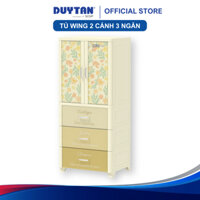 Tủ Wing 2C-3 ngăn DUY TÂN nhựa PP/ABS, tủ treo quần áo có 3 hộc dưới, tủ quần áo tiện lợi (tặng móc)