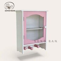 Tủ Y Tế, Tủ Thuốc Gỗ Nhiều Màu, Tủ Lưu Trữ Đồ Dùng Có Móc Nhỏ Xinh Treo Tường - Hàng VN Xuất Khẩu