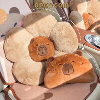 Tựa Đầu Tựa Lưng Ghế Ô Tô Hình Thú Cute Mặt Capybara Siêu Dễ Thương Chất Siêu Mát Bền Đẹp