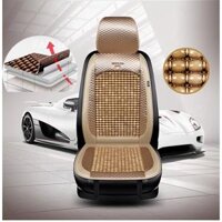 TỰA LƯNG LÓT GHẾ Ô TÔ, XE HƠI HẠT GỖ CHỐNG NÓNG, TRƯỢT VÀ MASSAGE CAO CẤP. - Kem