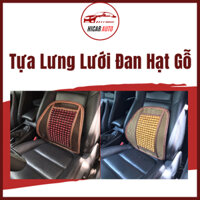 Tựa lưng lưới đan hạt gỗ - [CHẤT LƯỢNG] - Tựa lưng bi gỗ - Chống mỏi lưng cho ghế ô tô và văn phòng