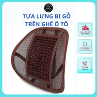 Tựa lưng lưới đan hạt gỗ cho ghế ô tô và văn phòng chống mỏi lưng 2 màu nâu vàng và nâu cafe