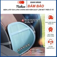 Tựa lưng lưới kèm 5 quạt điện siêu mát ngồi ô tô chính hãng Anjuny,Gối tựa lưng oto hỗ trợ giảm đau lưng khi lái xe hơi