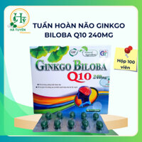 Tuần hoàn não Ginkgo Biloba Q10 240mg GT- Hộp 100 viên- giảm đau đầu, tiền đình, đau mỏi vai gáy, tê bì