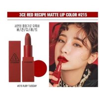 💥💥💥TUẦN LỄ TẶNG QUÀ+ GIẢM GIÁ: Son 3CE Red Recipe 215 RubyTuesday Hàn Quốc chính hãng 100%