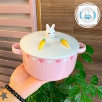 tuan087 Bát Ăn Dặm Gốm Sứ,Bát Tô Sứ 800ml Có Nắp Đậy Kiêm Giá Đỡ Điện Thoại tuan087