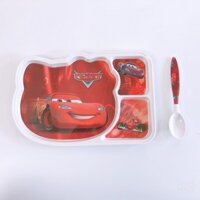tuan1012 Khay Cơm,Khay Ăn Dặm Cho Bé 3 Ngăn Melamine Giả Sứ Cao Cấp Kèm Thìa Bền Đẹp Goodbabyvn tuan1012