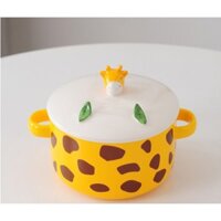 tuan109 Bát Ăn Dặm Gốm Sứ,Bát Tô Sứ 800ml Có Nắp Đậy Kiêm Giá Đỡ Điện Thoại tuan109