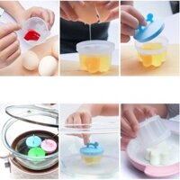 tuan109 Khuôn hấp trứng, làm bánh cho bé (bộ 4 khuôn nhựa kèm chổi silicon quét dầu) tuan109