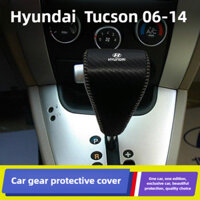Tucson Tự Động Bánh Răng Dịch Chuyển Núm Cần Số Đầu Bánh Răng Vỏ Bảo Vệ Chất Liệu Da Sợi Carbon Viền Cho Mẫu 2006-2014