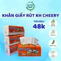Túi 05 gói khăn giấy rút đa năng KH Cherry cao cấp tiện dụng 300 tờ 3 lớp lụa siêu dai mềm mịn