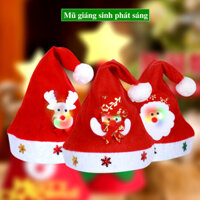 Túi 100 mũ ông già noel loại có đèn (ML002)