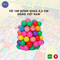Túi 100 quả bóng nhựa cho bé vui chơi . đủ size 5.5 , 7.5 , 10 cm