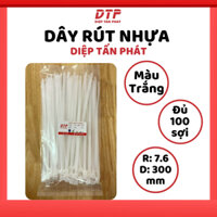 Túi 100 Sợi Dây Rút Nhựa Diệp Tấn Phát 30cm Bản Lớn - 7.6x300mm