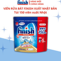 Túi 150 viên rửa bát Finish Châu Âu xuất Nhật Bản [viên nhỏ, phù hợp cho máy Nhật và các loại rửa bát máy nhỏ]